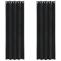 Cortinas Blackout con Ojales 2 pcs de Terciopelo Negro - details 1