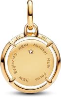 PANDORA Medallón de escarabajo ME, plata de ley con aleación de metal chapado en oro y circonitas, compatible con pulseras ME y Moments，Incluye Caja Original - details 0