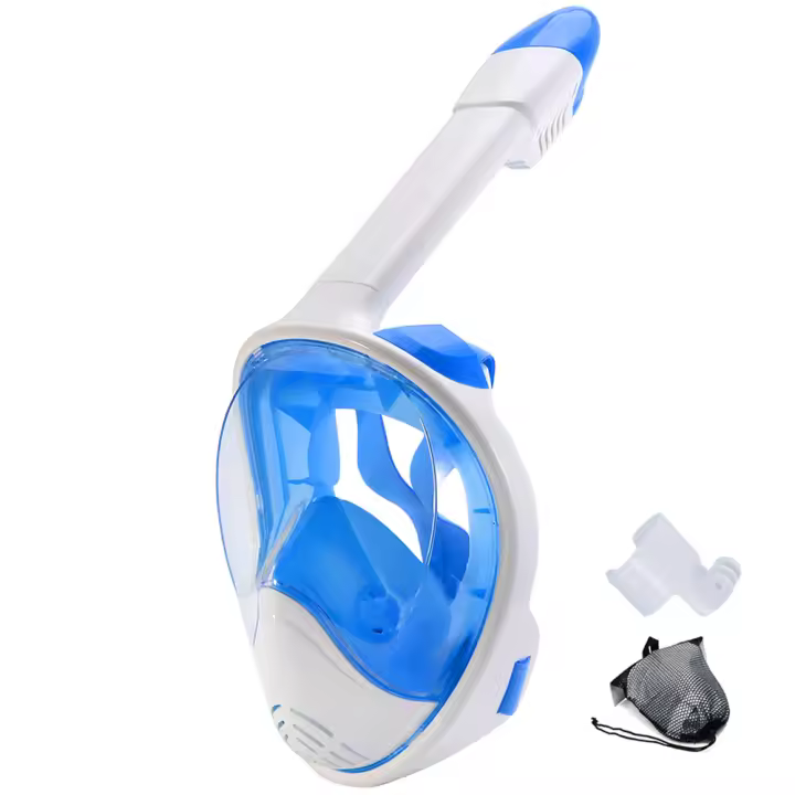 Máscara de Snorkel Completa con Montaje de Cámara Vista Panorámica de 180 Grados - 1