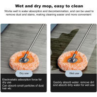 Juego De Mopas Rotativas 360° Con 4 Cabezas Intercambiables Microfibra Para Limpieza De Pisos Paredes Y Ventanas Herramientas De Limpieza Para El Hogar - details 2