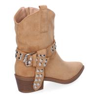 PuntoSalao Botines de tacón medio con tachuelas para mujer color beige YY-98 - Un Botín de Tacón para Mujer Estilo Campero Comodas y Elegantes con Hebilla Decorativa y Tachuelas Diseño Moderno y Versátil. - details 2