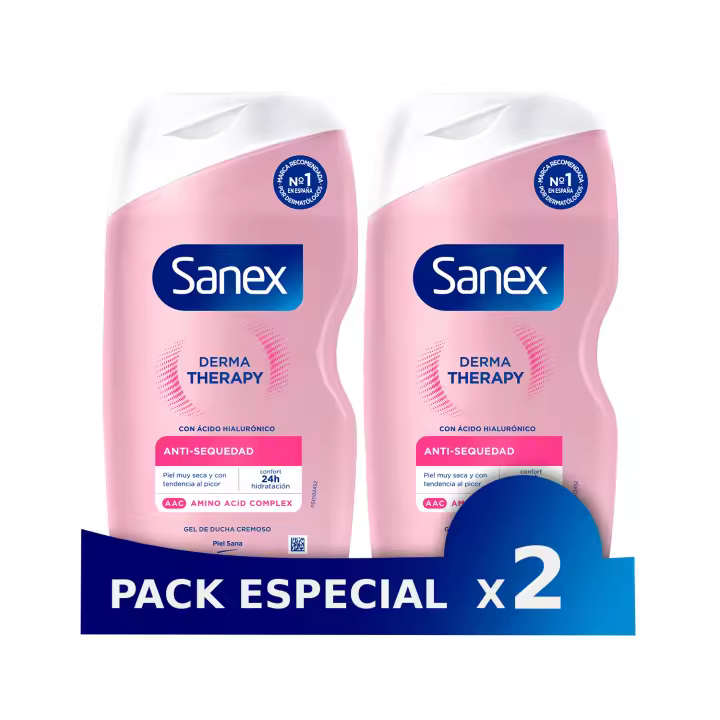 Sanex Pack x2 Gel de Ducha Cremoso Derma Therapy Anti-Sequedad (425ml) - 1