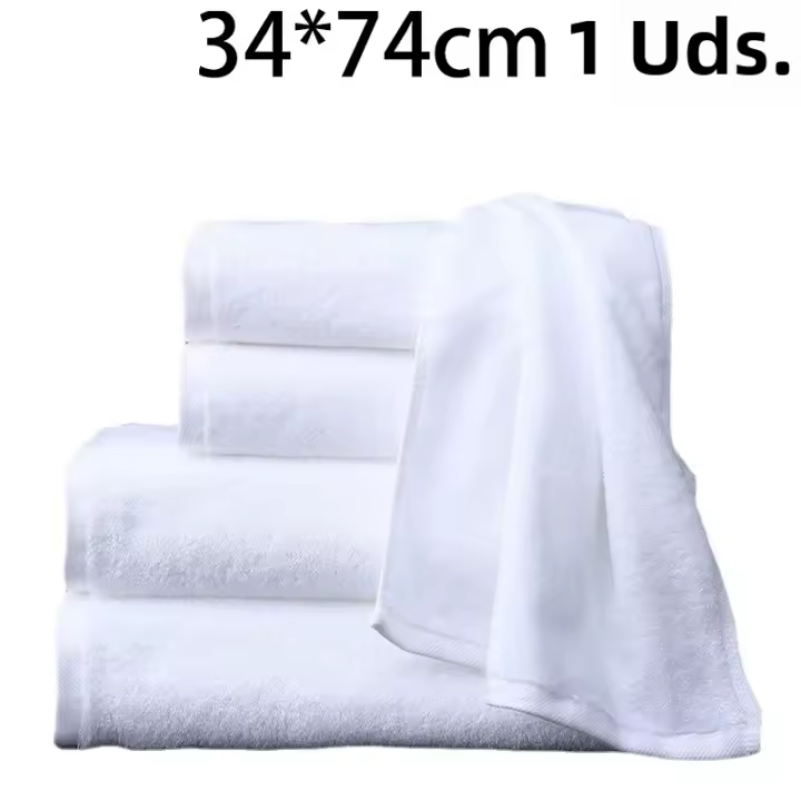 Toalla De Bricolaje Multifuncional Blanca Suave De Algodón Para Rostro Y Manos Toalla De Baño De Hotel Absorbente Rápido Lavable En Máquina Tela Rectangular - 1