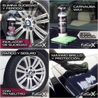 AutoFullCar - Kit Limpieza Coche Exterior Interior Detailing, Limpia Llantas, Tapicería, Renovador Plásticos Salpicaderos, Champú PH Neutro y Alcalino Rosa, Cera Carnauba, APC Listo al Uso Limpiacristales - details 2