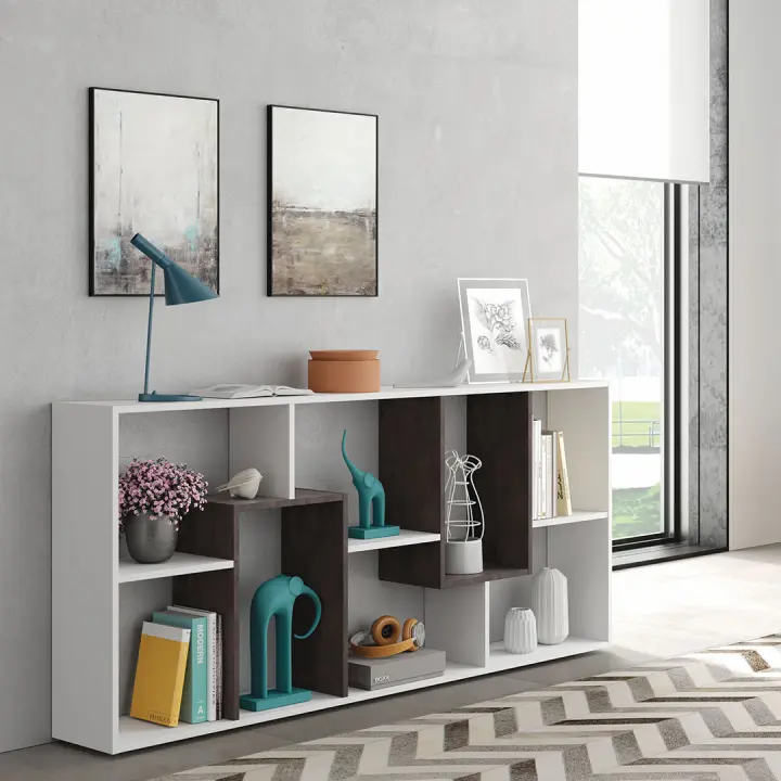 ESTANTERIA MULTIPOSICION 180x90x25CM BLANCO ARTIK/OXIDO - 1