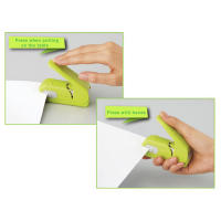 Estapillador Sin Clavos Para Libros Y Papel Estación Escolar Y De Oficina Portátil Y Seguro Sin Necesidad De Clavos Material Plástico - details 2