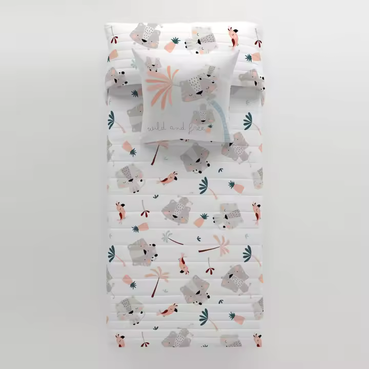COLCHA BOUTI REVERSIBLE 100% ALGODÓN WILD AND FREE COOL KIDS - 1