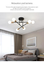Lámpara De Techo LED Retro Industrial Con 6 Cabezas Material Hierro Trabado Luz Moderna Para Sala De Estar Decoración E27 - details 5