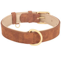 Collar De Cuero Genuino Para Perros Duradero Y Ajustable Con Colgante Suave Para Pequeños Medianos Y Grandes Razas Incluye Pitbull Pug - details 4
