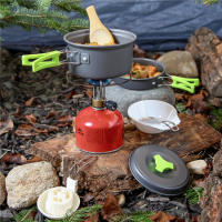 Juego de utensilios de cocina Para acampar, juego de cocina Para acampar, juego de herramientas y sartenes para acampar para Viajes de mochilero, equipo y accesorios Esenciales portátiles para acampar - details 1