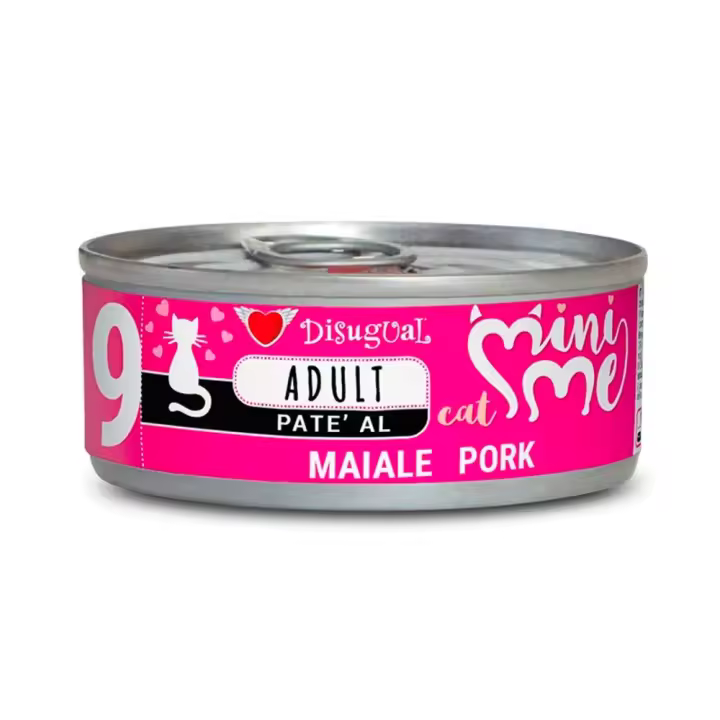 Disugual Mini-me 9 Latas para Gatos con Cerdo - 12 unidades x 85gr - 1
