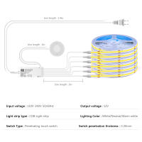 Luz LED COB Para Gabinete Multiple Con Sensor Táctil Dimmer Y Enchufe De EE.UU. Para Colección Display Librería Armario - details 4