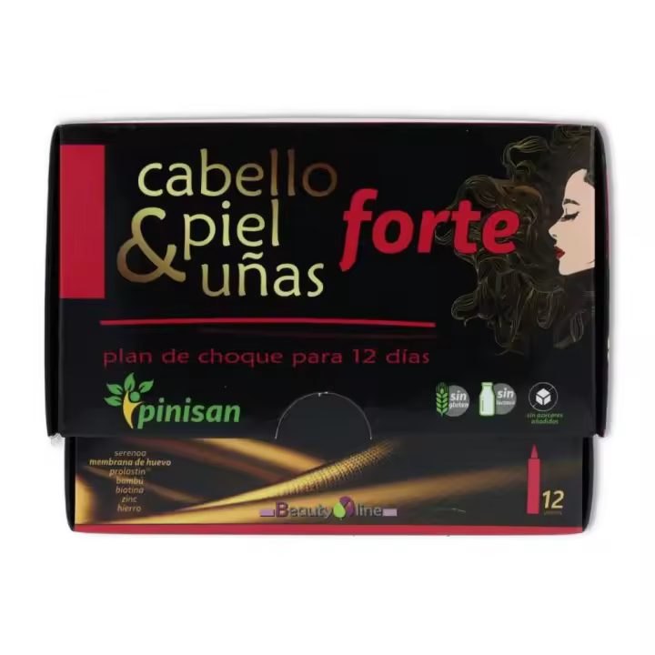Suplemento Pinisan Cabello, Piel y Uñas - Extracto Saw Palmetto, Vitamina C, Péptidos de Elastina - 1