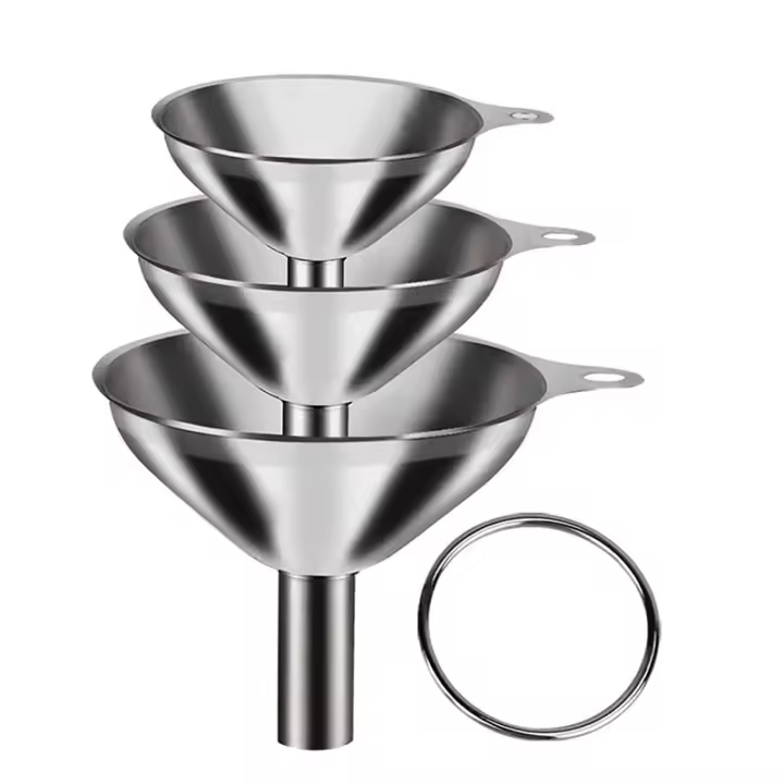 Set De 3 Funcales De Acero Inoxidable Para Rellenar Botellas Herramienta Anti-Derrames Para Aceite Y Vino Accesorios De Cocina Barra - 1