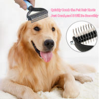 Cepillo De Aseo Para Perros Y Gatos Doble Cara Eliminador De Pelo Exceso Herramienta De Rasado Para Mascotas Cepillo De Pelaje Inferior - details 2