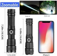 Linterna De Mano Zoom Alta Potencia 4 Núcleos XHP50 LED Tipo C USB Recargable Con Batería 18650 Lámpara Exterior Para Camping - details 5