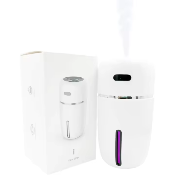 Minihumidificador portátil, humidificador de vapor frío pequeño de 280 ml, humidificador de escritorio personal USB para Automóvil, oficina, dormitorio, habitación de Bebe, 2 Modos de Niebla, Super Silencioso (Blanco) - 1