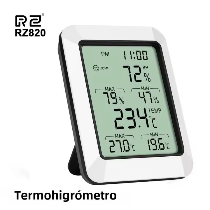 Termómetro Y Higrómetro Digital RZ Medidor De Temperatura Y Humedad Indoor Sensor Wireless Para Casa Sin Exigir Pilas - 1