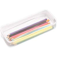 Estuche transparente para lápices, neceser transparente, estuche transparente para lápices de examen, estuche transparente impermeable de PVC con cremallera. - details 0