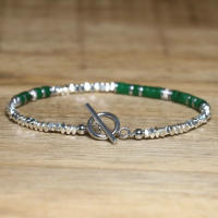 Pulsera Minimalista De Acero Inoxidable Con Piedra Natural Hecha a Mano Para Mujer Pulsera OT Clasp Picasso Hematita Joyería Unisex - details 7