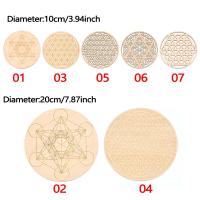 1PC Flor De La Vida Circulo Redondo Carved De Madera Natural Para Set De Piedras Y Cristales Decoración Y Hechicería DIY - details 1