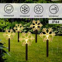Luces Solares Para Jardín De Navidad Con Diseño De Copo De Nieve Instalación Por Montaje Luz De Palillo Exterior Lámpara De Vivero Decorativa Para Árbol De Navidad - details 6