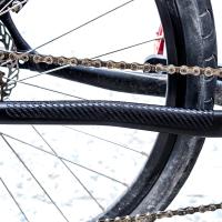 Protector De Cadena De Bicicleta En Fibra De Carbono Negro Accesorios De Bicicleta MTB Guardia De Cadena Para Protección Del Marco - details 4