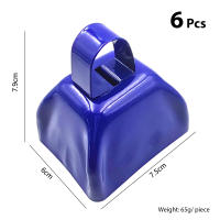 6 Pack Campanas De Vaca De 3 Pulgadas Metal Sonido Para Eventos Deportivos Pequeñas Campanas Para Juegos De Fútbol Aplauso - details 5