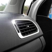 4PCS Adornos De Acero Inoxidable Para Volkswagen VW POLO 2011-2017 Mejora Interior Decoración De Salida De Aire Con Circulo De Cubierta - details 6