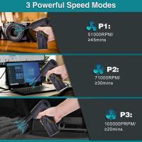 Aspiradora Y Aroso De Aire Portátil 2 En 1 Sin Cable Para Limpieza De Teclado Y Computadora Batería Incluida 7500mAh - details 2