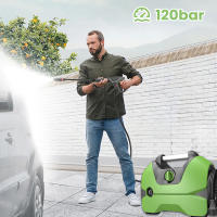 1400W 120Bar Hidrolimpiadora Eléctrica con Pistola Larga (4 Boquillas), Manguera 16m y Espumador para Coche/Hogar - 220V - details 4