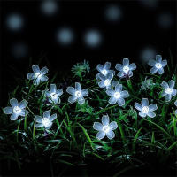 Cadenas De Luces Solares De 5M Con 20LED Para Exterior Impermeables 8 Modos Operadas Por Batería Flor De Cerezo Decoración De Jardín Y Fiesta Navideña - details 5