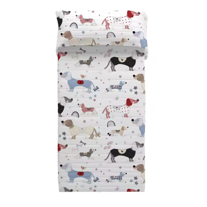 COLCHA BOUTI REVERSIBLE 100% ALGODÓN DOGGY PATCH COOL KIDS - 1