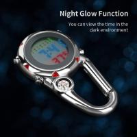 Mosquetón Reloj Clip en mosquetón Reloj de tiempo multicuional Reloj digital luminous Sphere with Brújula para médicos - details 1