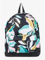 Mochila Roxy anthracite paradiso   negra estampado floral 41 cm de alto, 32 cm de ancho, 11 cm de fondo y capacidad 16 L fabricada con tejido mezcla de poliéster REPREVE™ trazable hecho de botellas de plástico recicladas - details 0