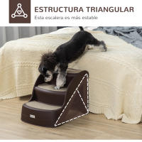 PawHut Escalera para Perros de 3 Peldaños Plegable Escalón de Plástica para Mascotas con Alfombras Antideslizantes para Cama Sofá Carga 15 kg 49x38x38 cm - details 5