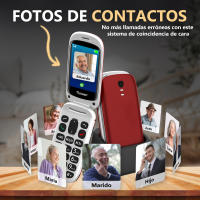 Funker E300 Max Audio 3 4G, Telefono movil tapa fácil de usar, Teclas y Pantalla grandes, AudioPRO compatible con audífonos, volumen muy fuerte con Amplificador, Configuración Remota, Botón SOS (Rojo) - details 1