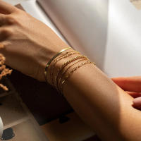 Juego De 6 Pulseras Pila Stackable Chic Para Mujer Cadena De Serpiente Cierre De Abrazadera Estilo Oficina/Carrera Metal Aleación - details 3