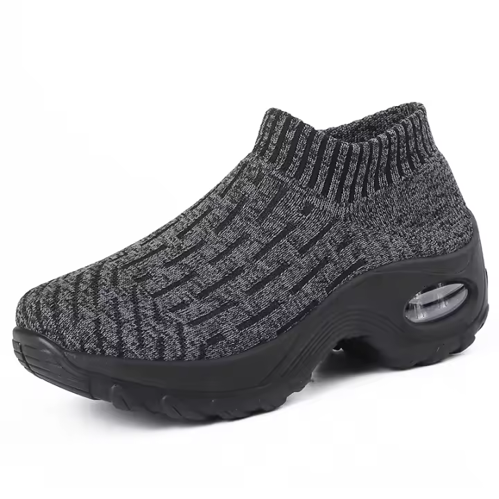 Zapatillas Deportivas Casuales Para Mujer 2024 Suela Gruesa Con Almohadilla Aire Tacón Inclinado Zapatos De Moda Para Mamá Zapatos Transpirables Y Elevados - 1