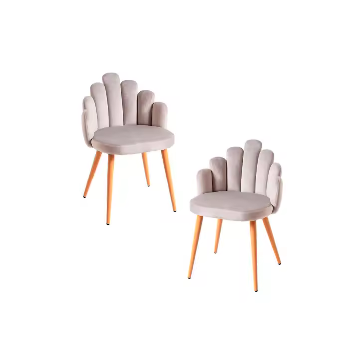 Pack 2 Sillas Hand Terciopelo - Gris - 1