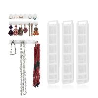 Rack De Joyería Adhesivo Para Pared Blanco Con Gancho Soporte Para Anillos Pendientes Collares Llaves 9 Piezas/Lote - details 0