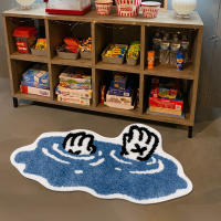Alfombra de terciopelo moderna y creativa de forma irregular, alfombra interior antideslizante solo lavado a mano, alfombra que no se desprende - details 4