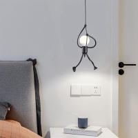 Lámpara Colgante LED Vintage De Hierro Pequeño Hombre Para Decoración De Hogar Dormitorio Infantil Mesa De Comedor Estilo Moderno E27 - details 10
