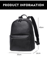 Mochila De Cuero Genuino 100% Para Hombres Moda Natural Negocios Lujo Con Capacidad Para Portátil De 15.6 Pulgadas Bolsa Escolar Para Estudiantes Y Chicos - details 9