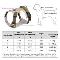 Harnés Reflectante Para Perros Medianos Y Grandes Collar Labrador De Tela De Oxford Ajustable Para Entrenamiento Y Caminar - details 2