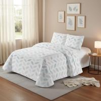 Colcha Bouti para Cama 105cm/135cm/150cm/180cm, Cubre Cama Fina  Incluye 2 Fundas de Cojín, Diseño de plantas para Primavera, Verano y Entretiempo - details 4