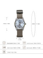 Reloj Mecánico Manual Para Hombre Shanghai 7120 Retro Simple Business 36mm Cuero Acero Inoxidable Resistente Al Agua Numeración Árabe - details 0