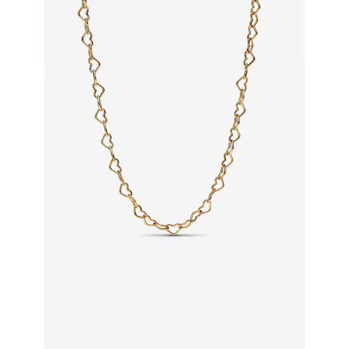Pandora - Collar de Corazones-Baño de Oro de 14K - 1
