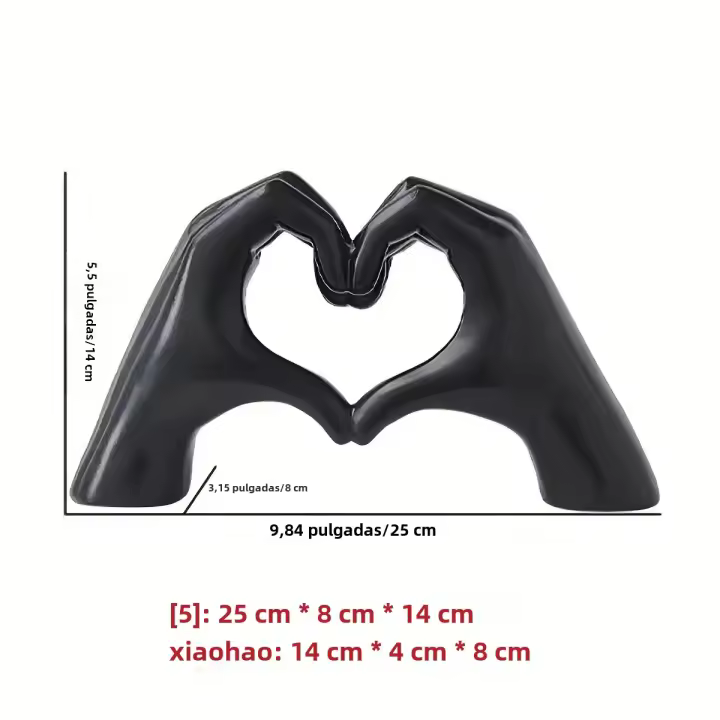 Estatua De Arte Moderno 1pc Decoración De Mano De Corazón Figura De Resina Para Personalizar El Hogar Tamaño 12x30x18cm - 1
