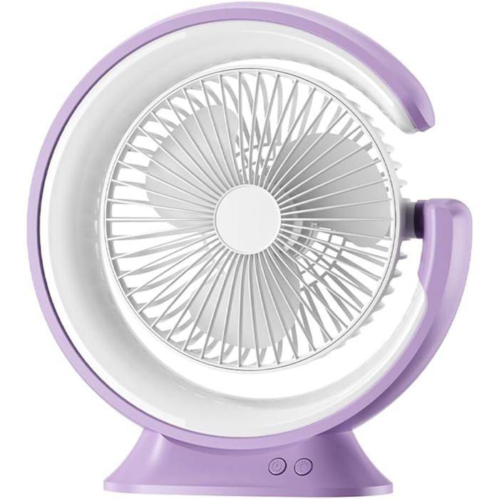 Ventilateur de Lampe de Bureau 2400 MAh, Mini Ventilateur Électrique Portatif Pratique à 3 Vitesses, Violet — oferta en Miravia